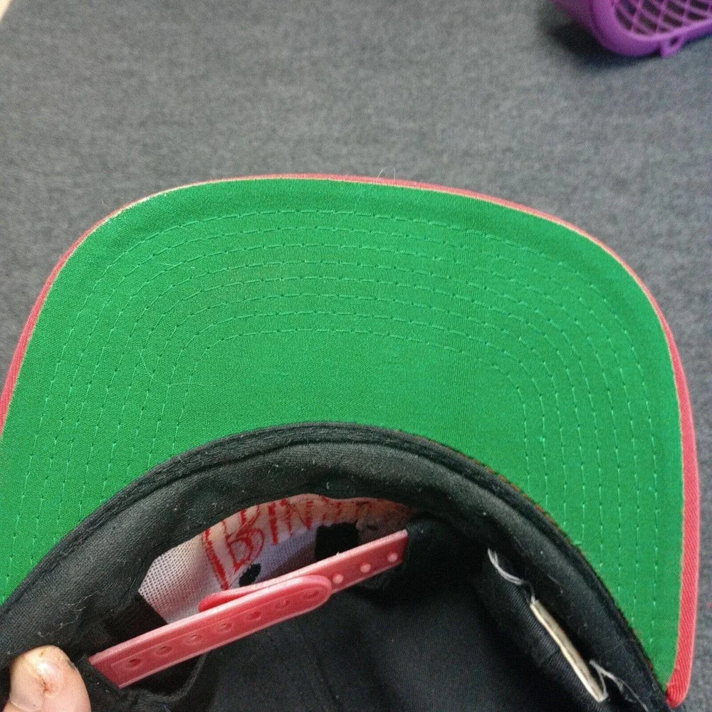 Vintage Chicago Bulls‎ Hat Cap Black Red Script Logo NBA AJD Rare 90s VTG